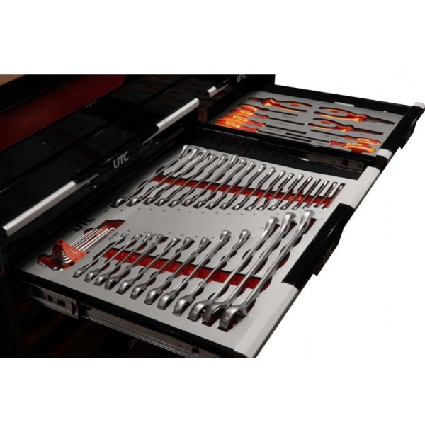 Profesionalus XXXL įrankių vežimėlis, 12 stalčių, 258 įrankiai, UTC